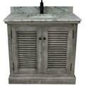 Infurniture 36 In. 19 Series Rustic Solid Fir Single Sink Vanity, Grey WK1936-G